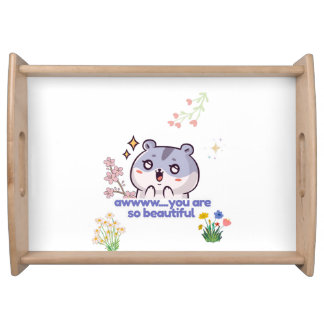 Cute Aesthetic Hamster Serving Tray