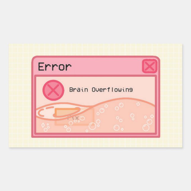 Cute aesthetic pastel pink sticker (error message) (Front)