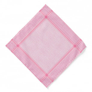 Cute Aesthetic Pink and White Kufiya Keffiyeh Bandana