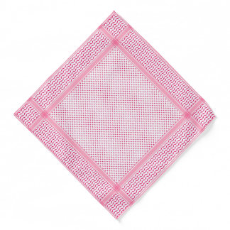 Cute Aesthetic Pink and White Kufiya Keffiyeh Bandana