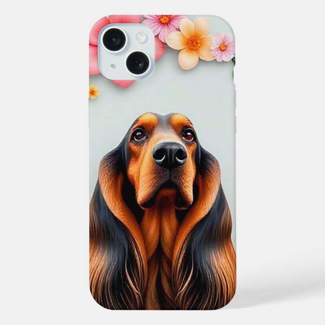 Cute Afghan Hound Luxury Floral Dog Design iPhone Case (Back)