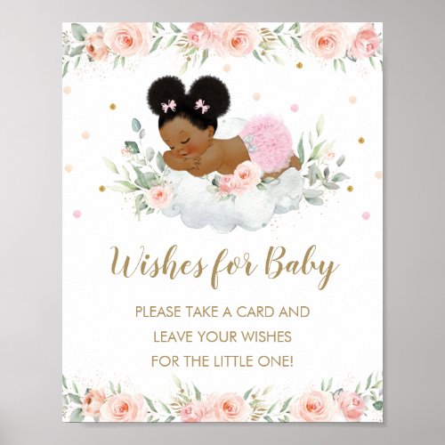 Cute African Afro Baby Shower Wishes for Baby Poster