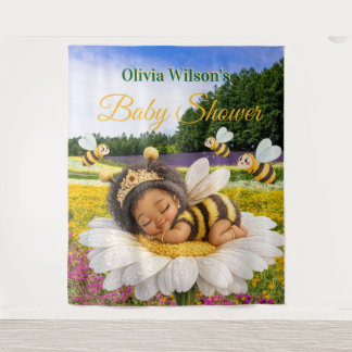 Cute African American Baby Girl  Garden Backdrop