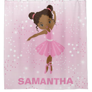 Cute African American Ballerina Shower Curtain