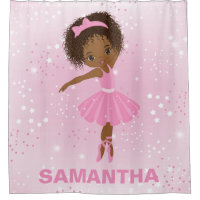 Cute African American Ballerina Shower Curtain