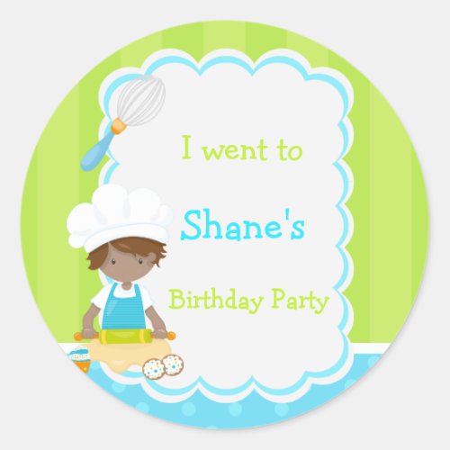 Cute African American Boy Baking I went to Classic Round Sticker