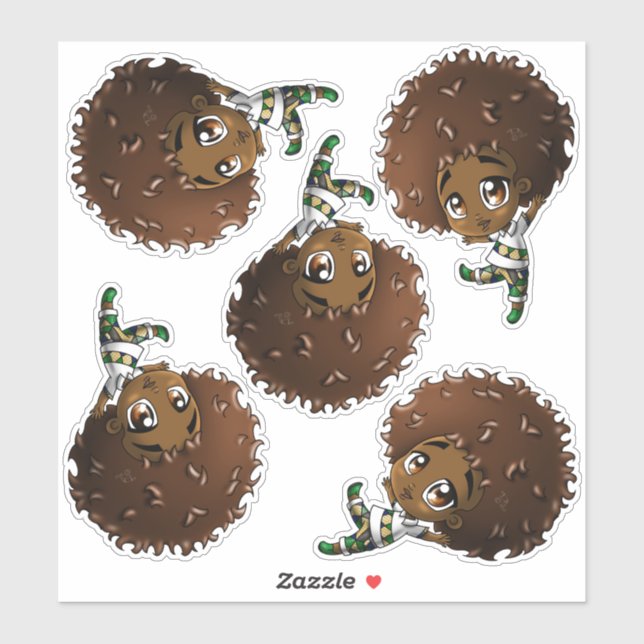 Cute African American Boys Sticker (Sheet)