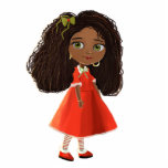 Cute African American Cartoon Girl Photo Sculpture at Zazzle