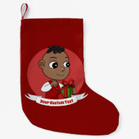 Cute African American Christmas baby cartoon