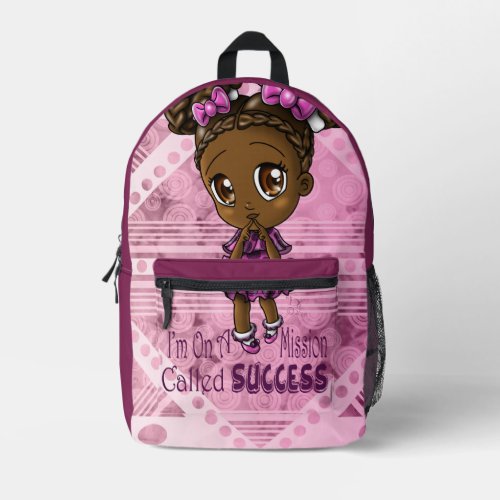 Cute African American Girl Printed Backpack