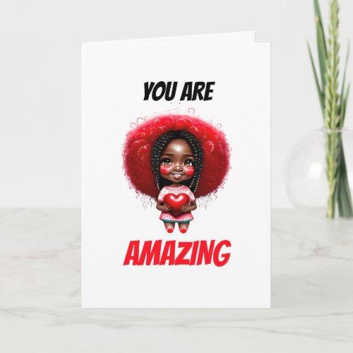 Cute African American girl you are amazing bff Holiday Card