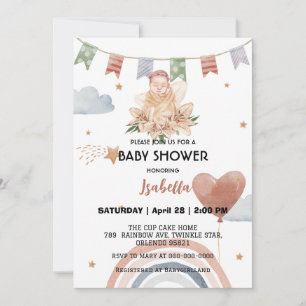 Cute African american girls baby shower Invitation
