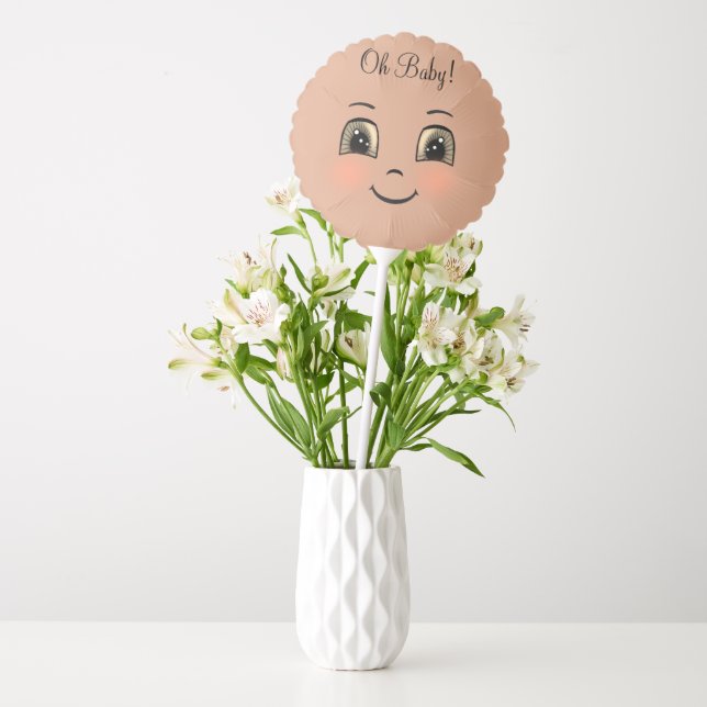 Cute African American Happy Baby Face Balloon (Vase)