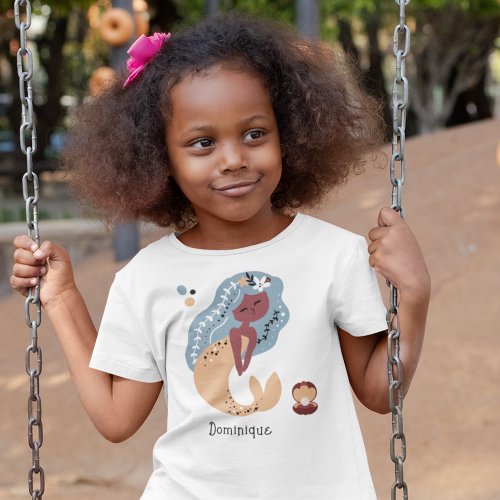 Cute African American Mermaid Girls T_Shirt