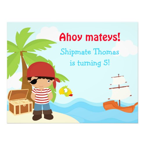 Cute African American Pirate Boy Birthday Party Photo Print