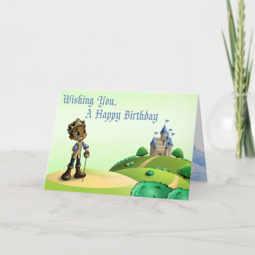 Cute African American Prince Birthday  Card