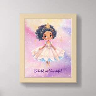 Cute African American Princess Framed Art