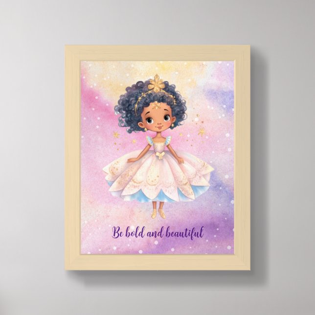 Cute African American Princess Framed Art (Framed Front)