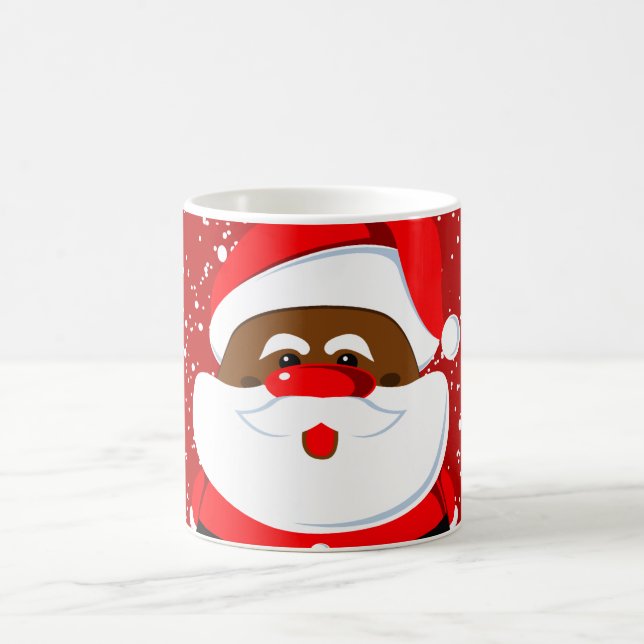 Cute African-American Santa Claus Christmas Coffee Mug (Center)