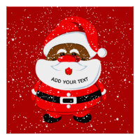 Cute African-American Santa Claus Christmas