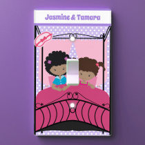 Cute African American Sisters Custom Girls Bedroom Light Switch Cover