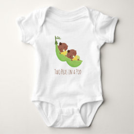 Cute African American Twins in Pod Baby Tee