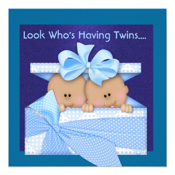 CUTE AFRICAN AMERICAN TWINS INVITATION