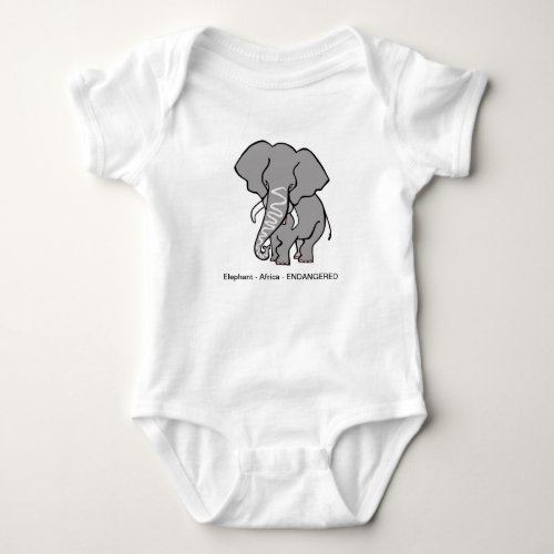 Cute African elephant _ Animal lover _ Endangered Baby Bodysuit