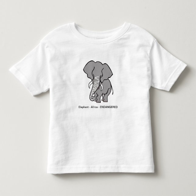 Cute African  Elephant - Animal lover - Endangered Toddler T-shirt (Front)