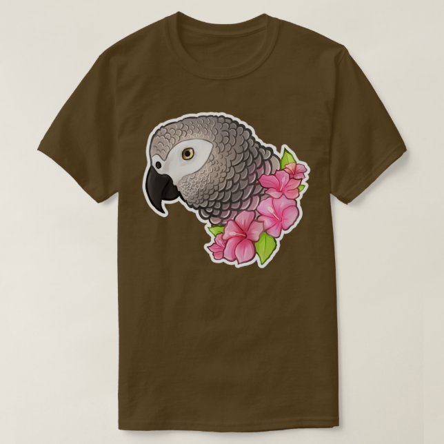 Cute African Gray T-Shirt (Design Front)