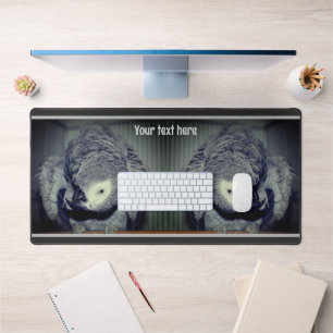 Cute African Grey Parrot Personalized Desk Mat