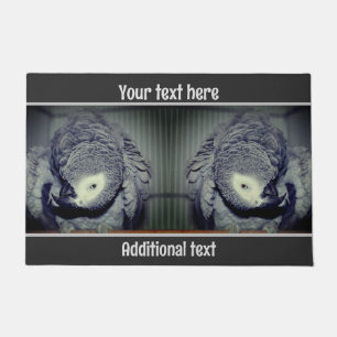 Cute African Grey Parrot Personalized Doormat