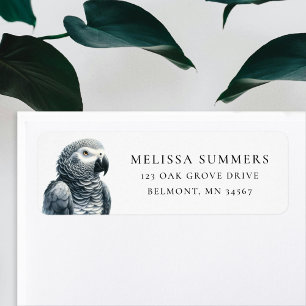 Cute African Grey Parrot Return Address Label