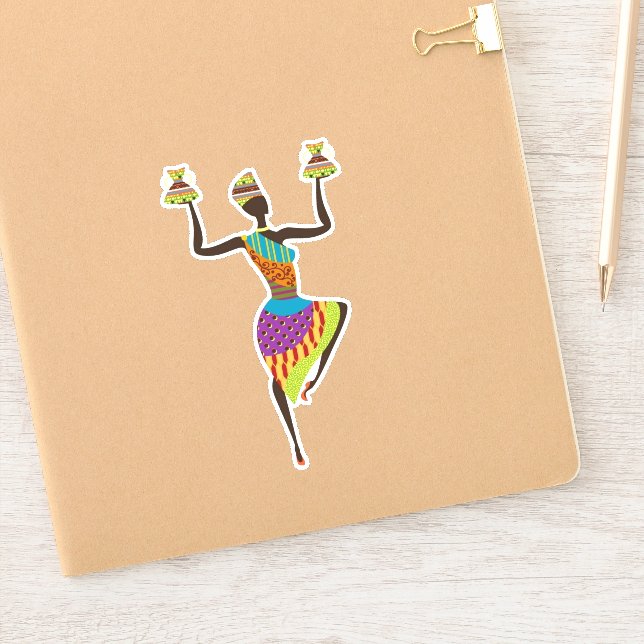 Cute African lady art Sticker (Notebook)