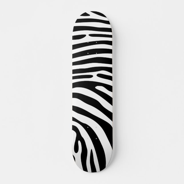 Cute African Mountain Zebra Animal Print Pattern Skateboard (Front)