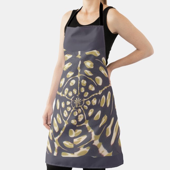 Cute African Smart Blue Olive Green Art Design Apron (Insitu)