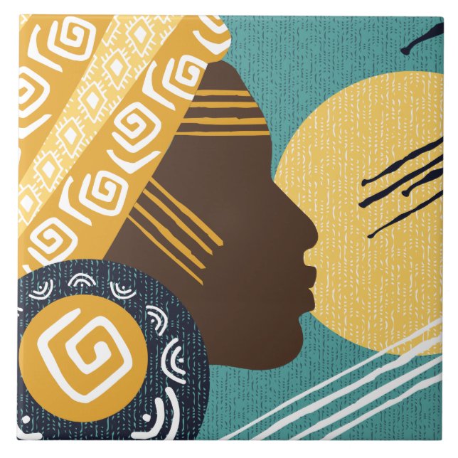 Cute African style  Ceramic Tile (Front)