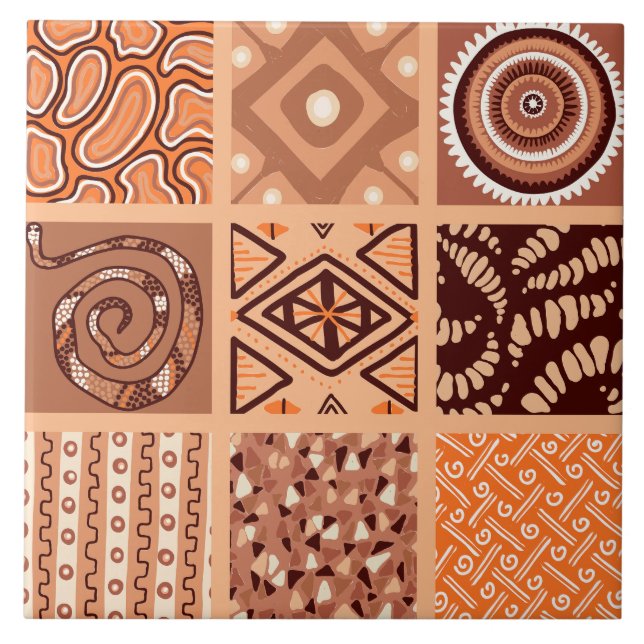 Cute African style pattern  Ceramic Tile (Front)