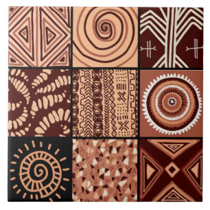 Cute African style pattern Ceramic Tile