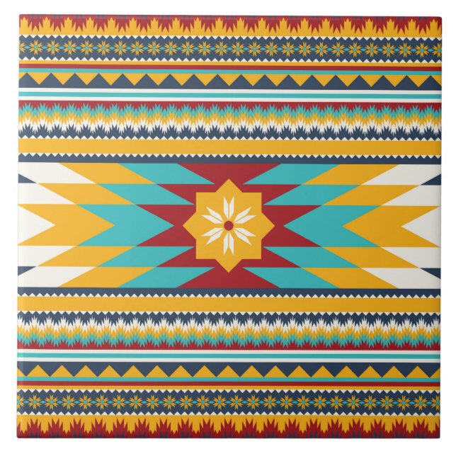 Cute African style pattern Ceramic Tile (Front)