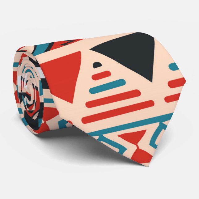 Cute African Tribal pattern Neck Tie (Rolled)