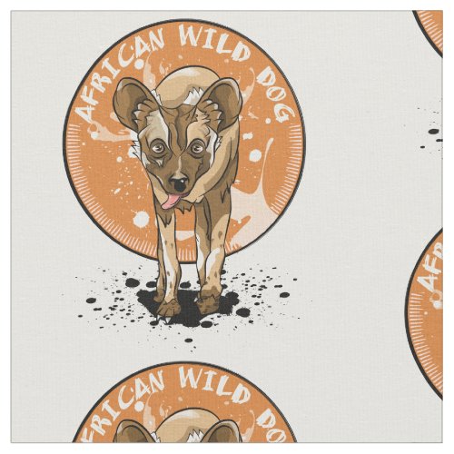 Cute African Wild Dog Fabric