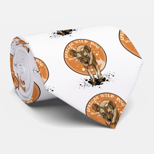 Cute African Wild Dog Neck Tie