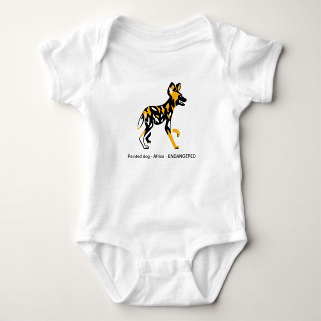 Cute African wild dog- -Painted dog -Toddler Baby Bodysuit (Front)