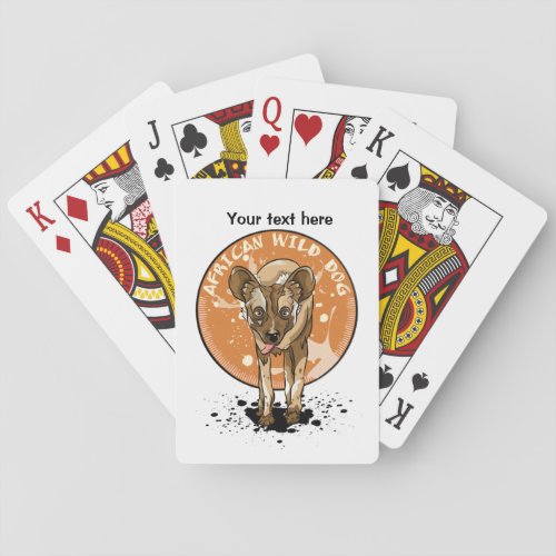 Cute African Wild Dog Poker Cards
