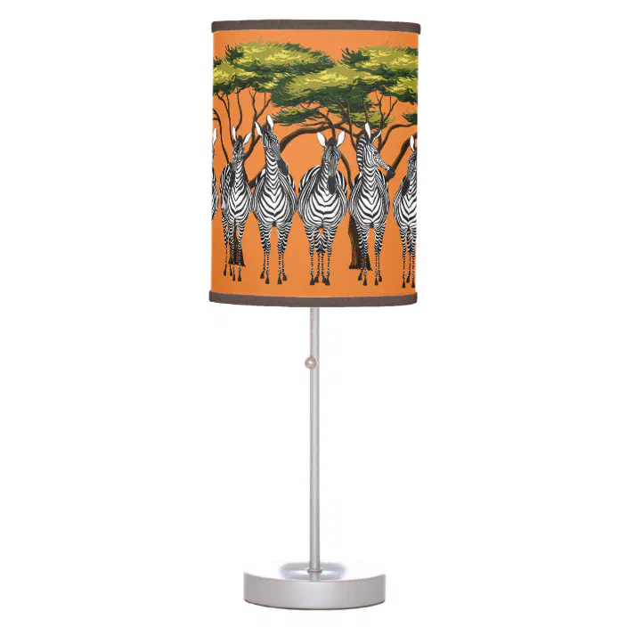 Cute African Zebra Decor Table Lamp, African Themed Table Lamps
