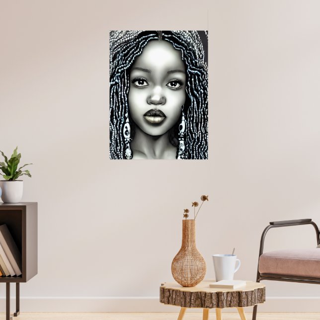 CUTE AFRO WOMAN QUEEN MELANIN  POSTER (Living Room 3)