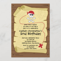 Cute Ahoy Mates Pirate Birthday Party Invitations