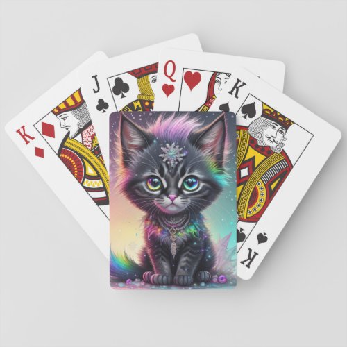Cute Ai Generated Kitten Playing Cards