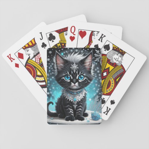 Cute Ai Generated Kitten Playing Cards